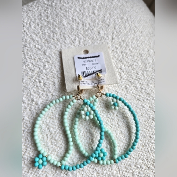 FREE PEOPLE, Among The Wildflowers Hoop By - Turquoise  - NWT!! - Picture 4 of 4